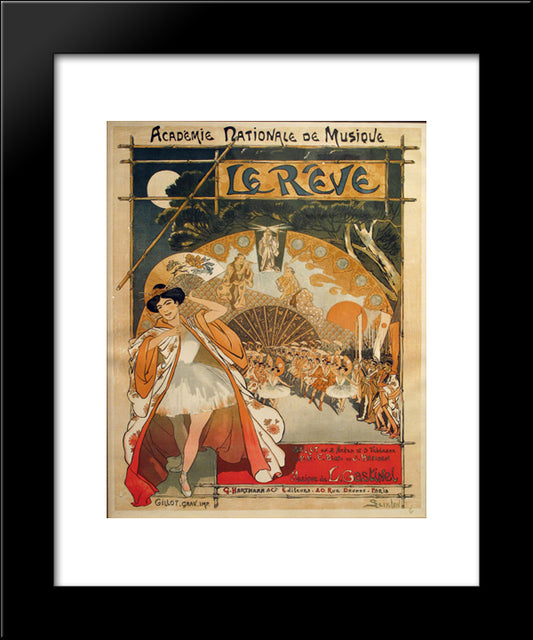 Le Reve 20x24 Black Modern Wood Framed Art Print Poster by Steinlen, Theophile