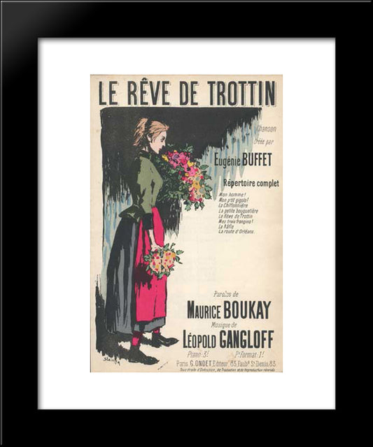 Le Reve De Trottin 20x24 Black Modern Wood Framed Art Print Poster by Steinlen, Theophile