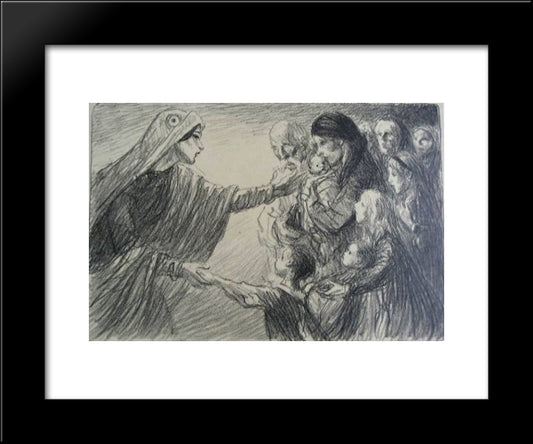 Le Secours National 20x24 Black Modern Wood Framed Art Print Poster by Steinlen, Theophile