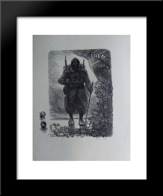 Le Soldat 20x24 Black Modern Wood Framed Art Print Poster by Steinlen, Theophile