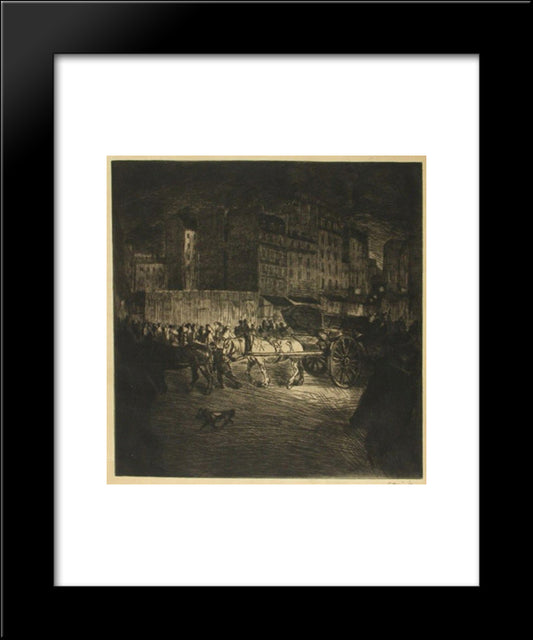 Le Tombereau 20x24 Black Modern Wood Framed Art Print Poster by Steinlen, Theophile