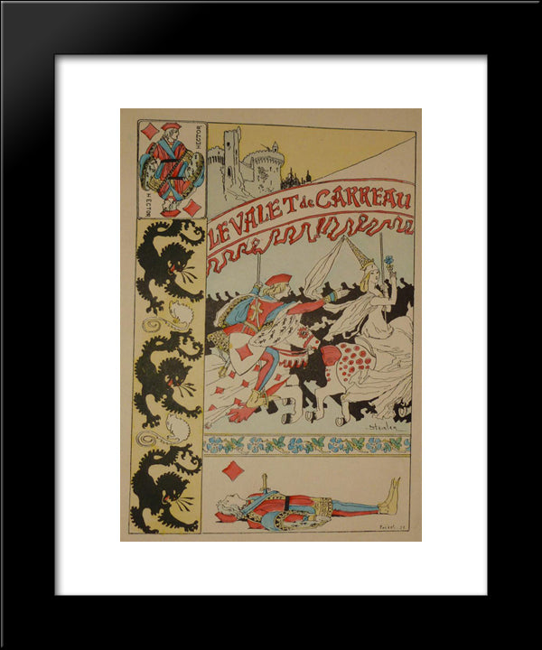 Le Valet De Carreau 20x24 Black Modern Wood Framed Art Print Poster by Steinlen, Theophile