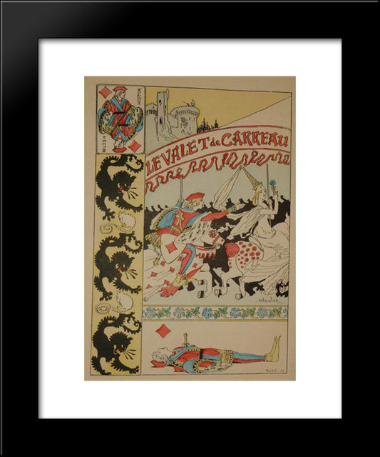 Le Valet De Carreau 20x24 Black Modern Wood Framed Art Print Poster by Steinlen, Theophile
