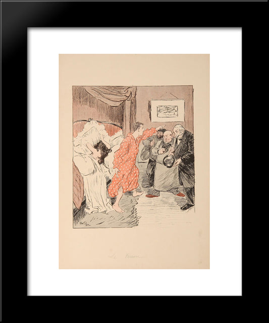 Le Verrou 20x24 Black Modern Wood Framed Art Print Poster by Steinlen, Theophile