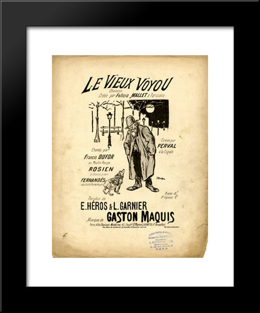 Le Vieux Voyou 20x24 Black Modern Wood Framed Art Print Poster by Steinlen, Theophile