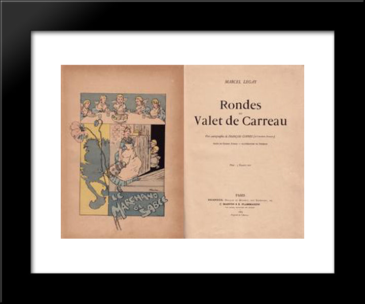 Legay Rondes Du Valet De Carreau 20x24 Black Modern Wood Framed Art Print Poster by Steinlen, Theophile
