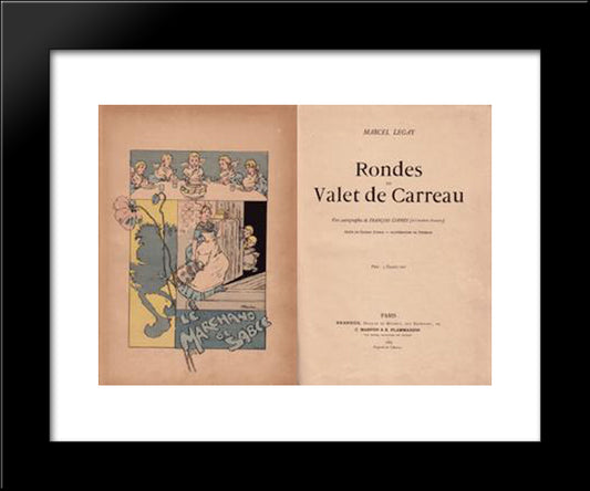 Legay Rondes Du Valet De Carreau 20x24 Black Modern Wood Framed Art Print Poster by Steinlen, Theophile
