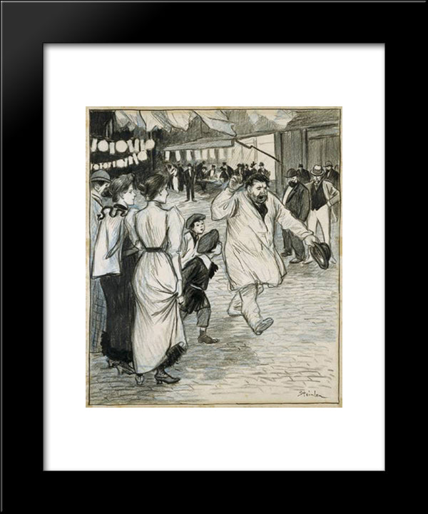 L'Electeur 20x24 Black Modern Wood Framed Art Print Poster by Steinlen, Theophile