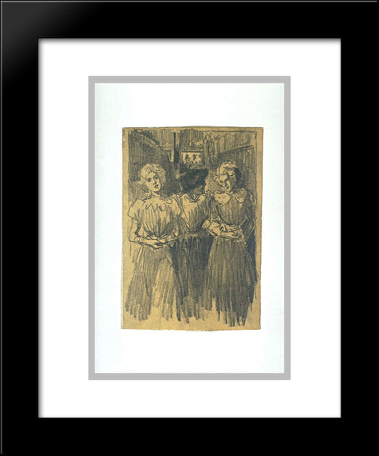 Le-Mai-D'Amour 20x24 Black Modern Wood Framed Art Print Poster by Steinlen, Theophile