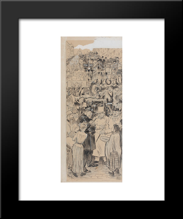 L'Encombrement 20x24 Black Modern Wood Framed Art Print Poster by Steinlen, Theophile