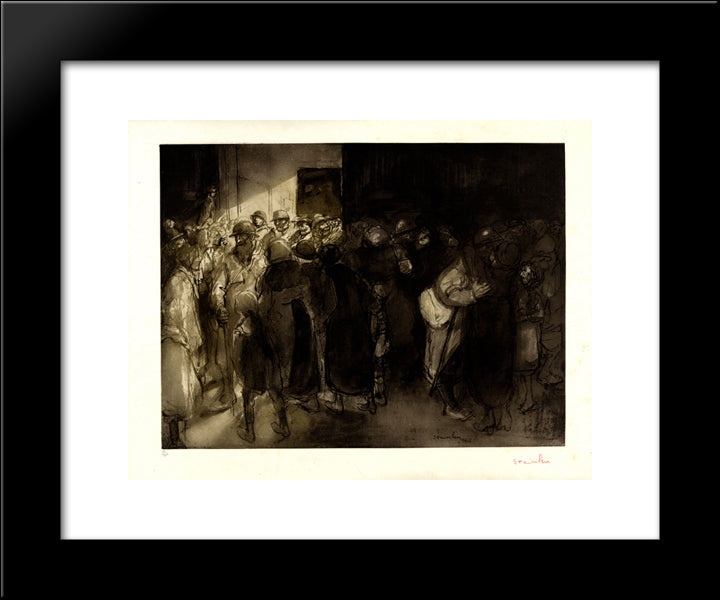 Les Adieux 20x24 Black Modern Wood Framed Art Print Poster by Steinlen, Theophile