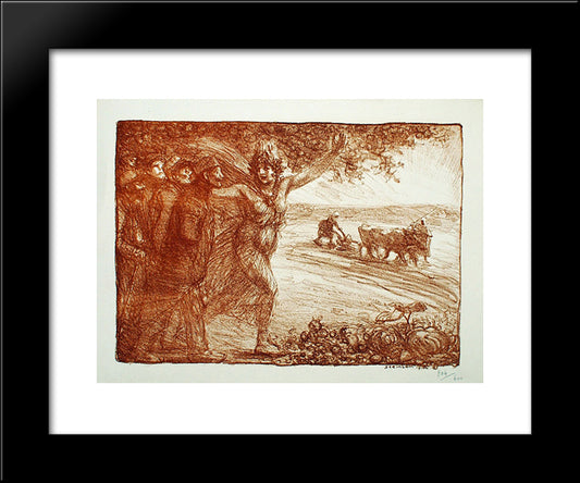 Les Agriculteurs Mutiles 20x24 Black Modern Wood Framed Art Print Poster by Steinlen, Theophile