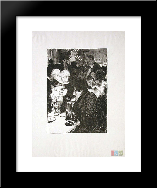 Les Bleuets 20x24 Black Modern Wood Framed Art Print Poster by Steinlen, Theophile