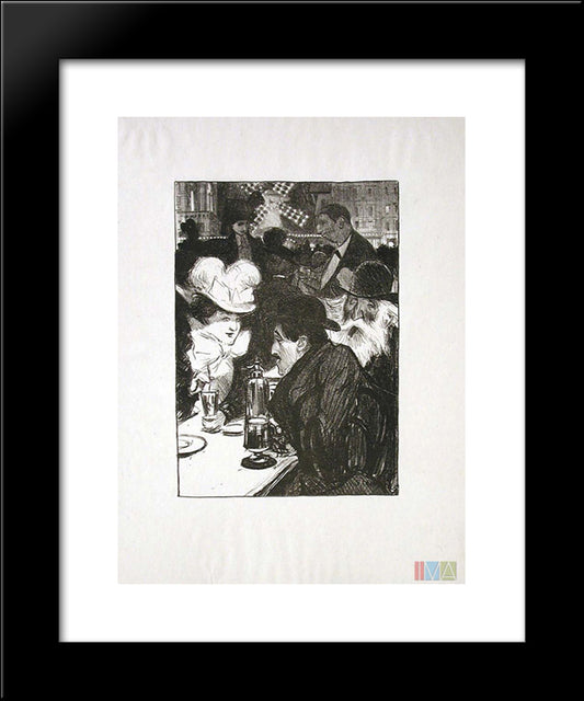 Les Bleuets 20x24 Black Modern Wood Framed Art Print Poster by Steinlen, Theophile
