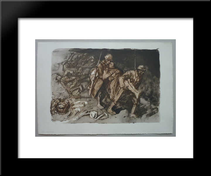 Les Camarades 20x24 Black Modern Wood Framed Art Print Poster by Steinlen, Theophile