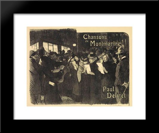 Les Chanteurs Des Rues 20x24 Black Modern Wood Framed Art Print Poster by Steinlen, Theophile