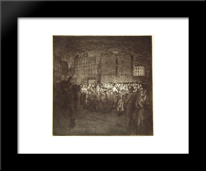 Les Chanteurs Des Rues 20x24 Black Modern Wood Framed Art Print Poster by Steinlen, Theophile