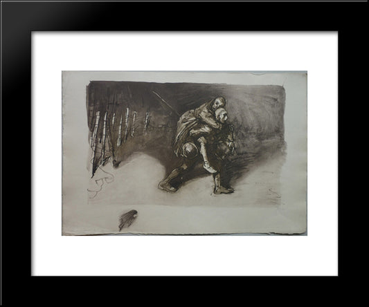 Les Deux Amis 20x24 Black Modern Wood Framed Art Print Poster by Steinlen, Theophile