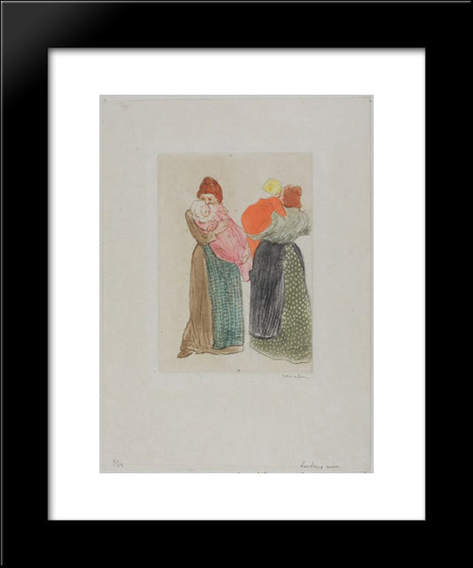 Les Deux Meres 20x24 Black Modern Wood Framed Art Print Poster by Steinlen, Theophile