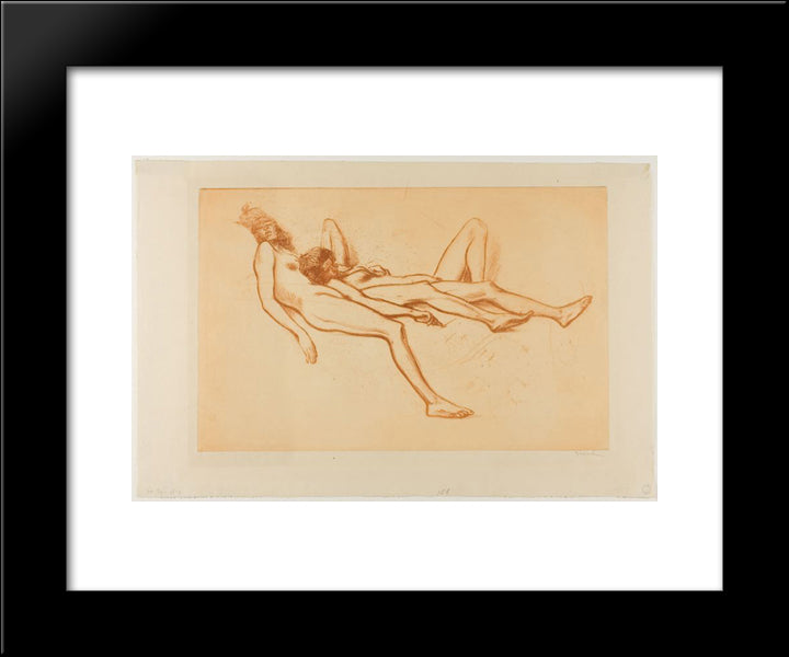 Les Deux Modeles 20x24 Black Modern Wood Framed Art Print Poster by Steinlen, Theophile