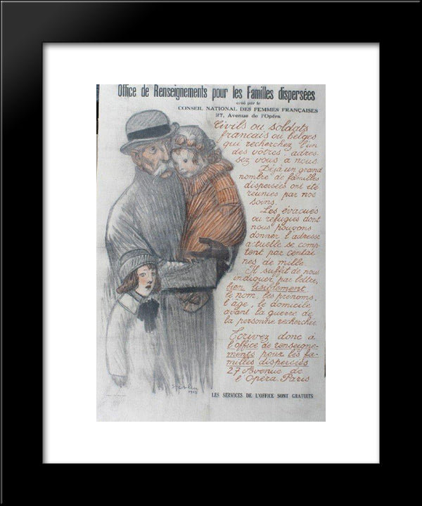 Les Familles Dispersees 20x24 Black Modern Wood Framed Art Print Poster by Steinlen, Theophile
