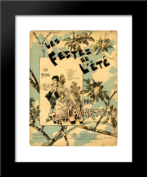 Les Festes De L'Ete 20x24 Black Modern Wood Framed Art Print Poster by Steinlen, Theophile