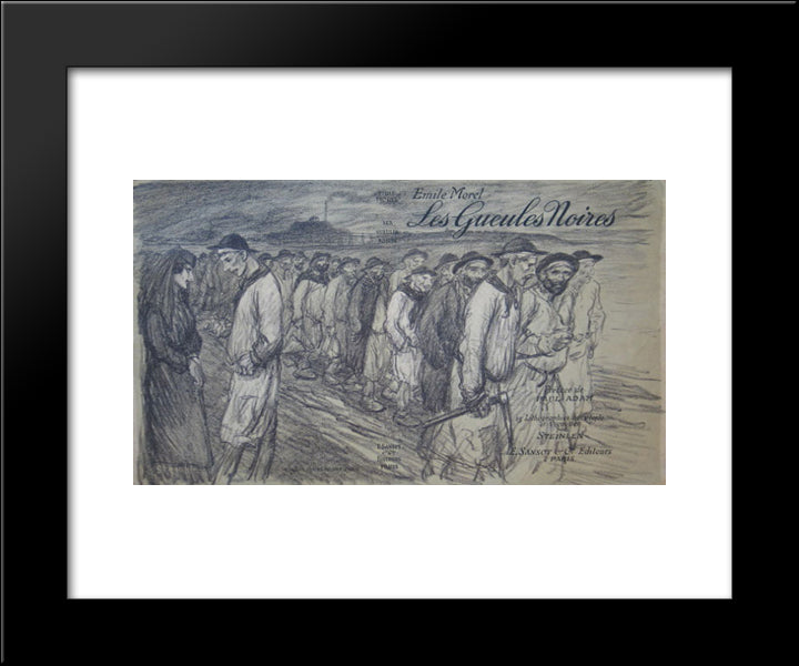 Les Geules Noires 20x24 Black Modern Wood Framed Art Print Poster by Steinlen, Theophile