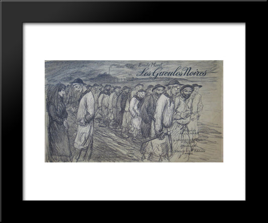 Les Geules Noires 20x24 Black Modern Wood Framed Art Print Poster by Steinlen, Theophile
