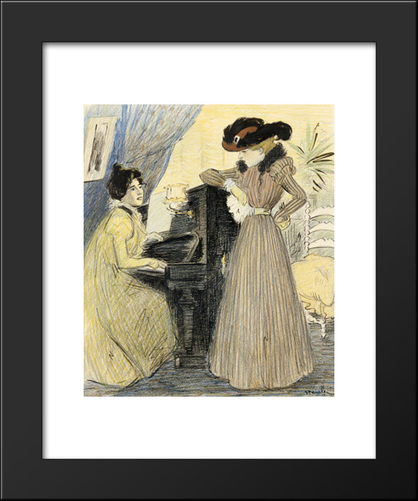 Les Grands Douleurs 20x24 Black Modern Wood Framed Art Print Poster by Steinlen, Theophile