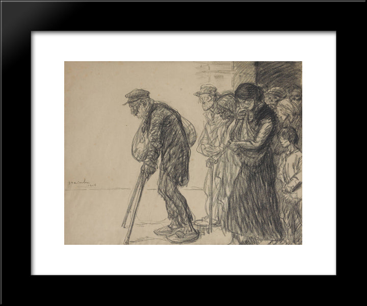 Les Internes Preparatory Drawing For 20x24 Black Modern Wood Framed Art Print Poster by Steinlen, Theophile
