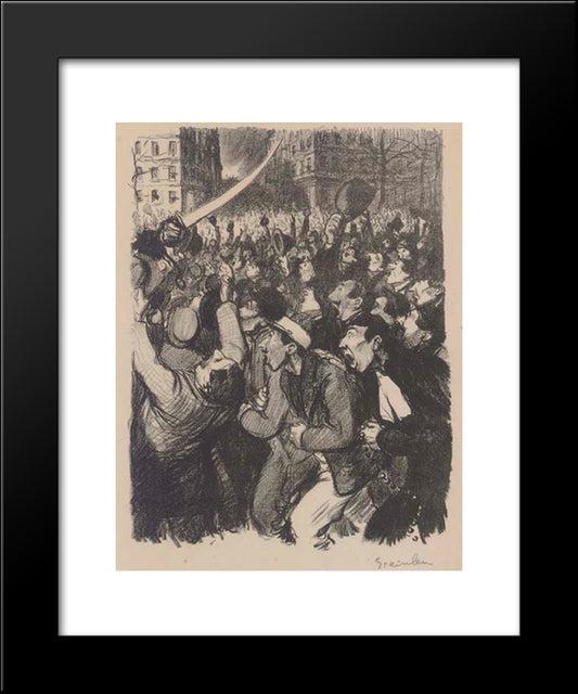 Les Moutons De Boisdeffre 20x24 Black Modern Wood Framed Art Print Poster by Steinlen, Theophile