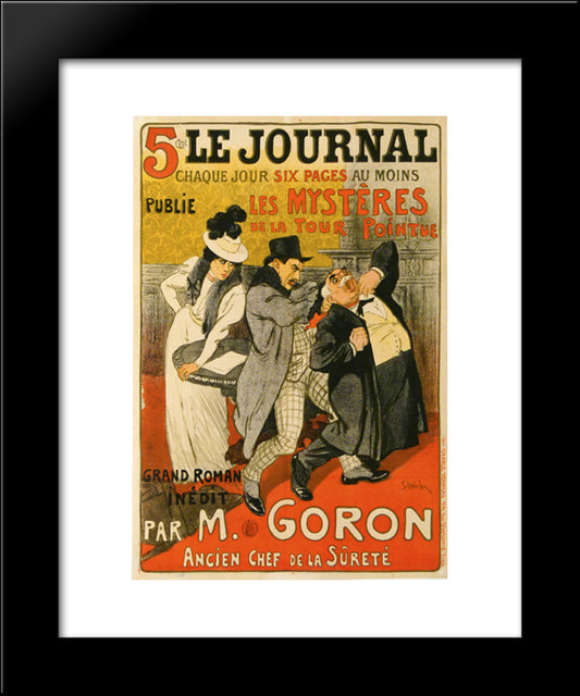 Les Mysteres De La Tour Pointue 20x24 Black Modern Wood Framed Art Print Poster by Steinlen, Theophile