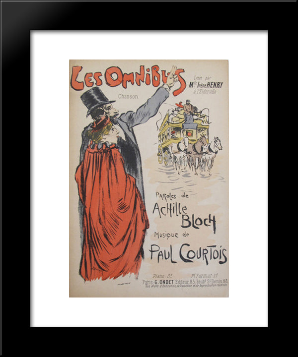 Les Omnibus 20x24 Black Modern Wood Framed Art Print Poster by Steinlen, Theophile