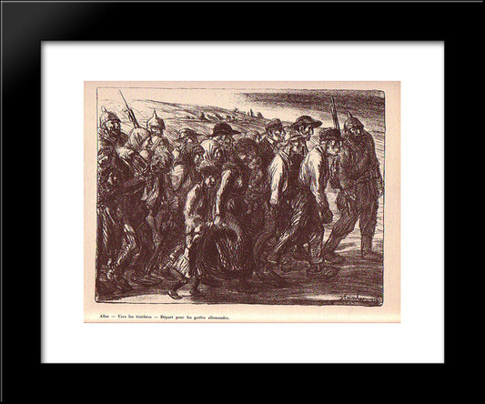 Les Otages Civils 20x24 Black Modern Wood Framed Art Print Poster by Steinlen, Theophile
