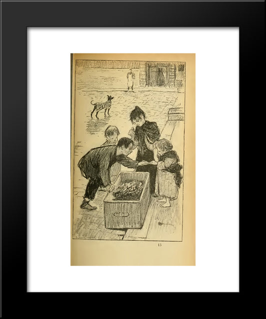Les Pissenlits 20x24 Black Modern Wood Framed Art Print Poster by Steinlen, Theophile