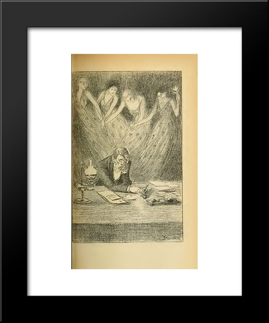 Les Quatre Dames 20x24 Black Modern Wood Framed Art Print Poster by Steinlen, Theophile