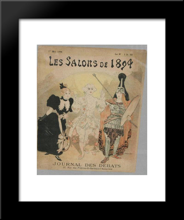 Les Salons 20x24 Black Modern Wood Framed Art Print Poster by Steinlen, Theophile