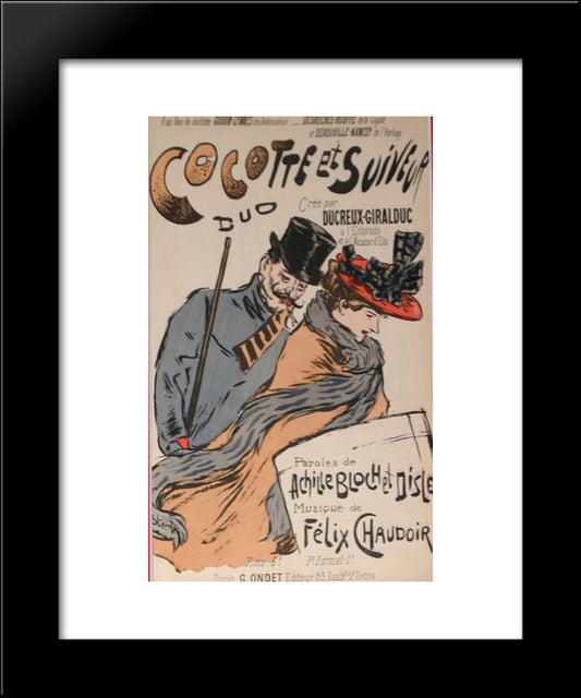 Les Suiveurs 20x24 Black Modern Wood Framed Art Print Poster by Steinlen, Theophile