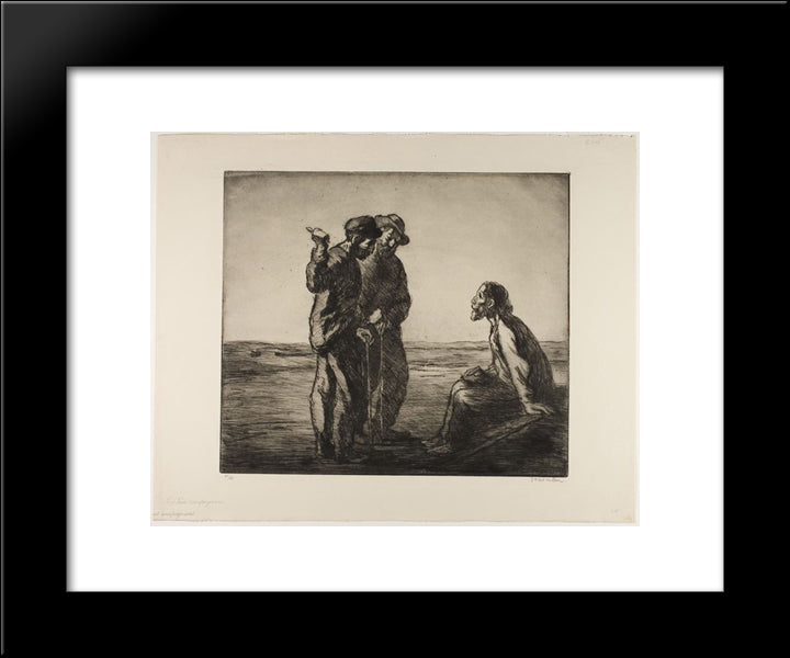 Les Trois Compagnons 20x24 Black Modern Wood Framed Art Print Poster by Steinlen, Theophile