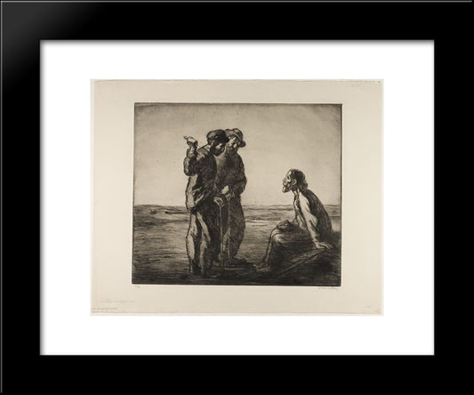 Les Trois Compagnons 20x24 Black Modern Wood Framed Art Print Poster by Steinlen, Theophile