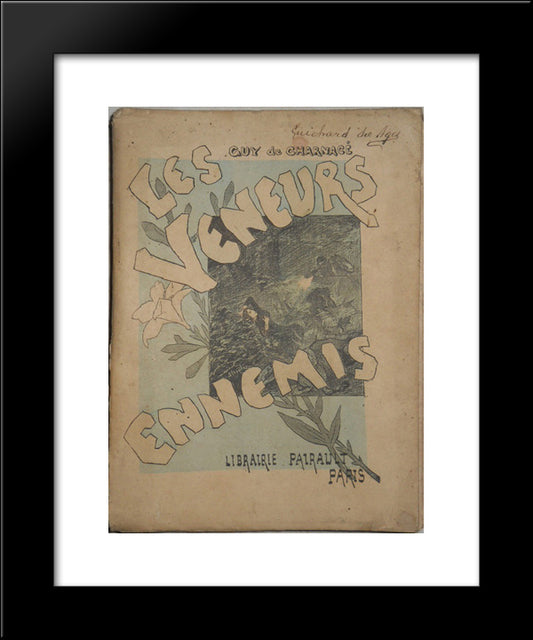 Les Veneurs Ennemis 20x24 Black Modern Wood Framed Art Print Poster by Steinlen, Theophile