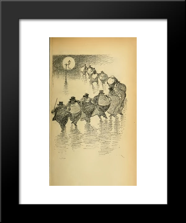 Les Ventres 20x24 Black Modern Wood Framed Art Print Poster by Steinlen, Theophile