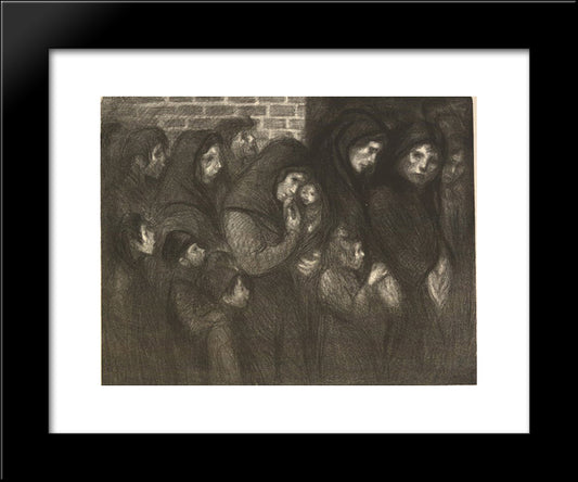 Les Veuves De Courrieres 20x24 Black Modern Wood Framed Art Print Poster by Steinlen, Theophile