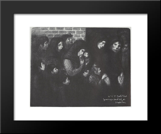 Les Veuves De Courrieres 20x24 Black Modern Wood Framed Art Print Poster by Steinlen, Theophile