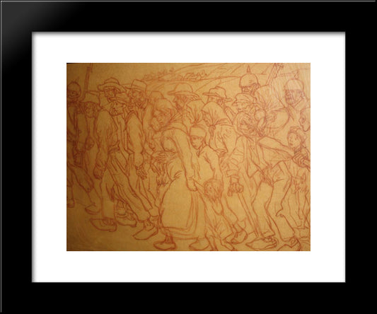 Les-Otages-Civil 20x24 Black Modern Wood Framed Art Print Poster by Steinlen, Theophile