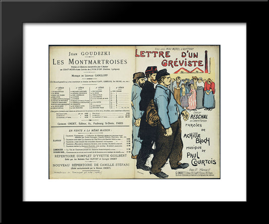 Lettre D'Un Greviste 20x24 Black Modern Wood Framed Art Print Poster by Steinlen, Theophile