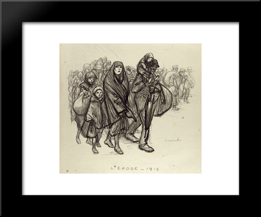 L'Exode 20x24 Black Modern Wood Framed Art Print Poster by Steinlen, Theophile