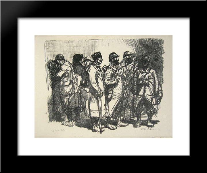 L'Heure Tendre 20x24 Black Modern Wood Framed Art Print Poster by Steinlen, Theophile