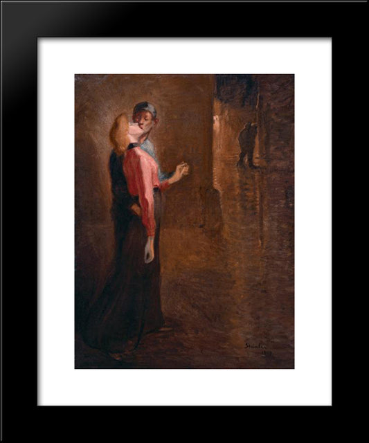 L'Idylle 20x24 Black Modern Wood Framed Art Print Poster by Steinlen, Theophile