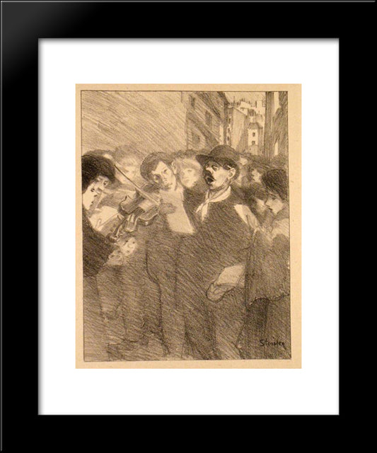 L'Ile Des Baisers 20x24 Black Modern Wood Framed Art Print Poster by Steinlen, Theophile